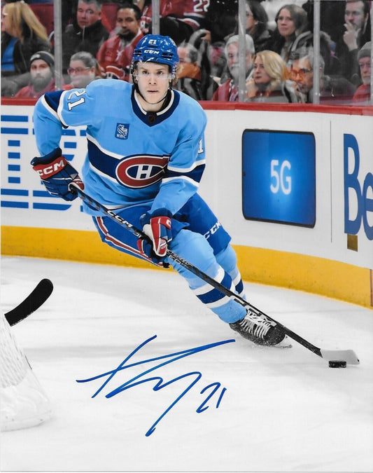 Photo autographiée 8x10 des Canadiens de Montréal Kaiden Guhle #4 Original