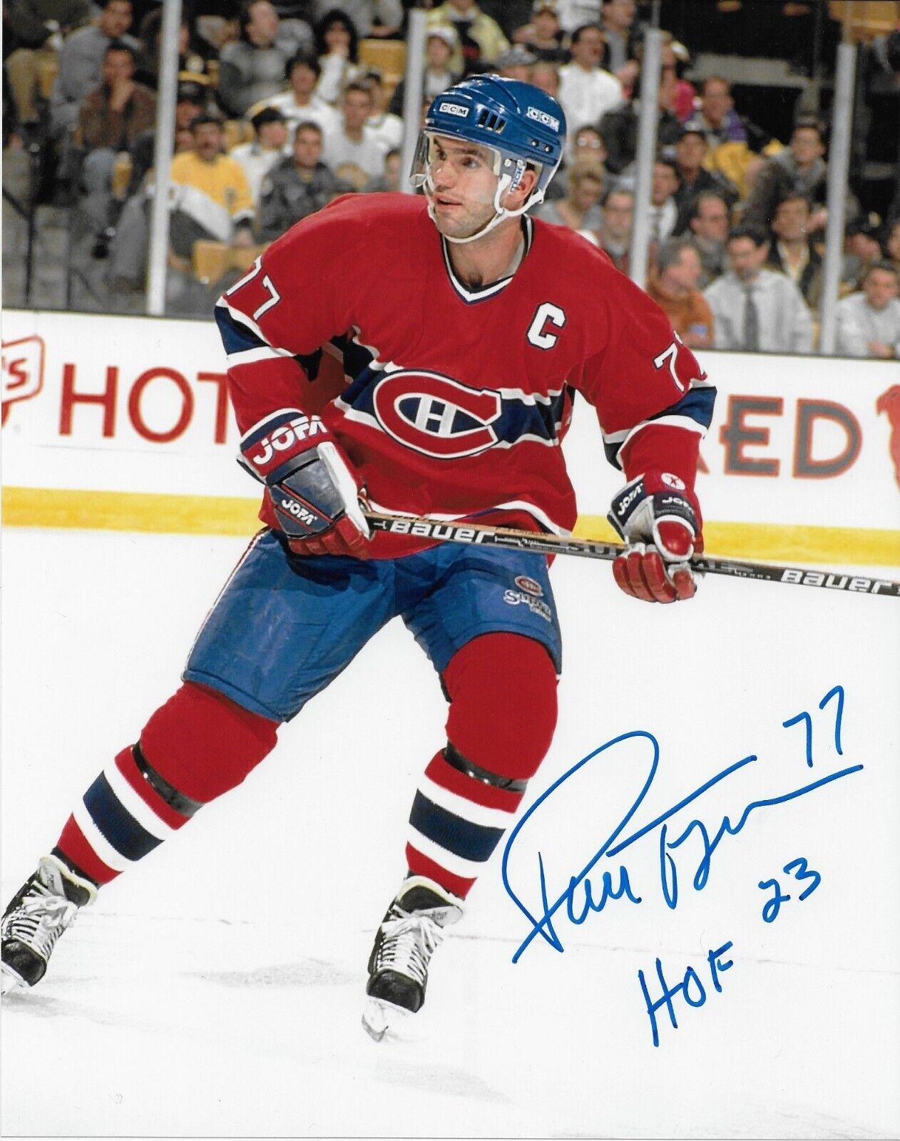 Photo 8x10 signée Pierre Turgeon Canadiens de Montréal #13 avec inscription HOF 23