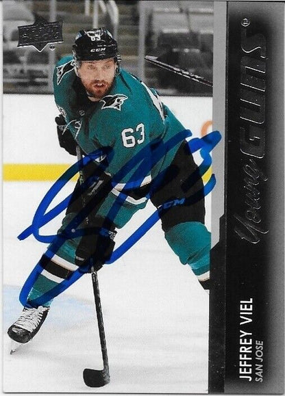 Autographié 21-22 UD San ​​Jose Sharks Young Guns Jeffrey Viel Rookie Crd Original