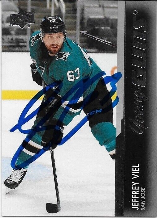 Autographed 21-22 UD San Jose Sharks Young Guns Jeffrey Viel Rookie Crd Original