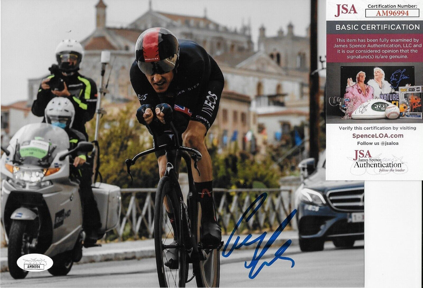 Autographed Cycling Geraint Thomas INEOS Grenadiers 8x10 Photo #6 Original w JSA
