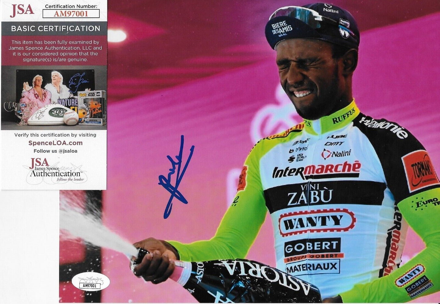 Autographed Cycling Biniam Girmay Intermarche Wanty 8x10 Photo #5 Original w JSA