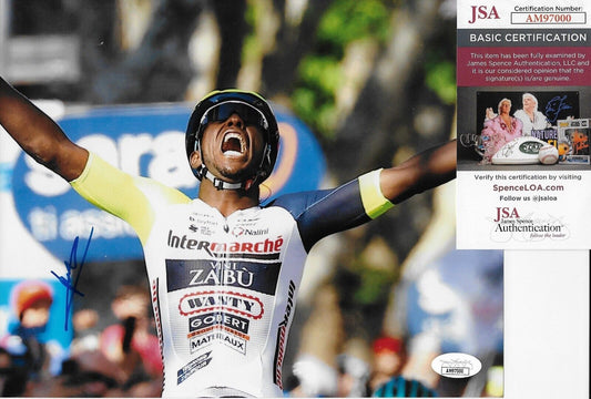 Autographed Cycling Biniam Girmay Intermarche Wanty 8x10 Photo #6 Original w JSA