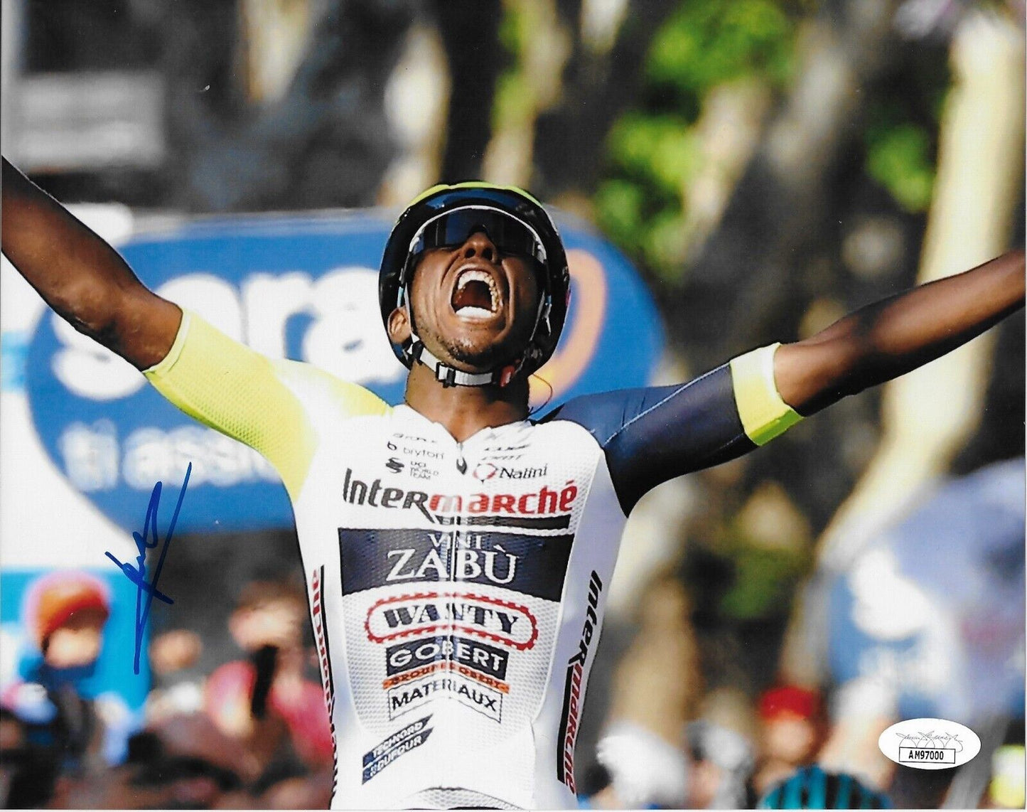 Autographed Cycling Biniam Girmay Intermarche Wanty 8x10 Photo #6 Original w JSA