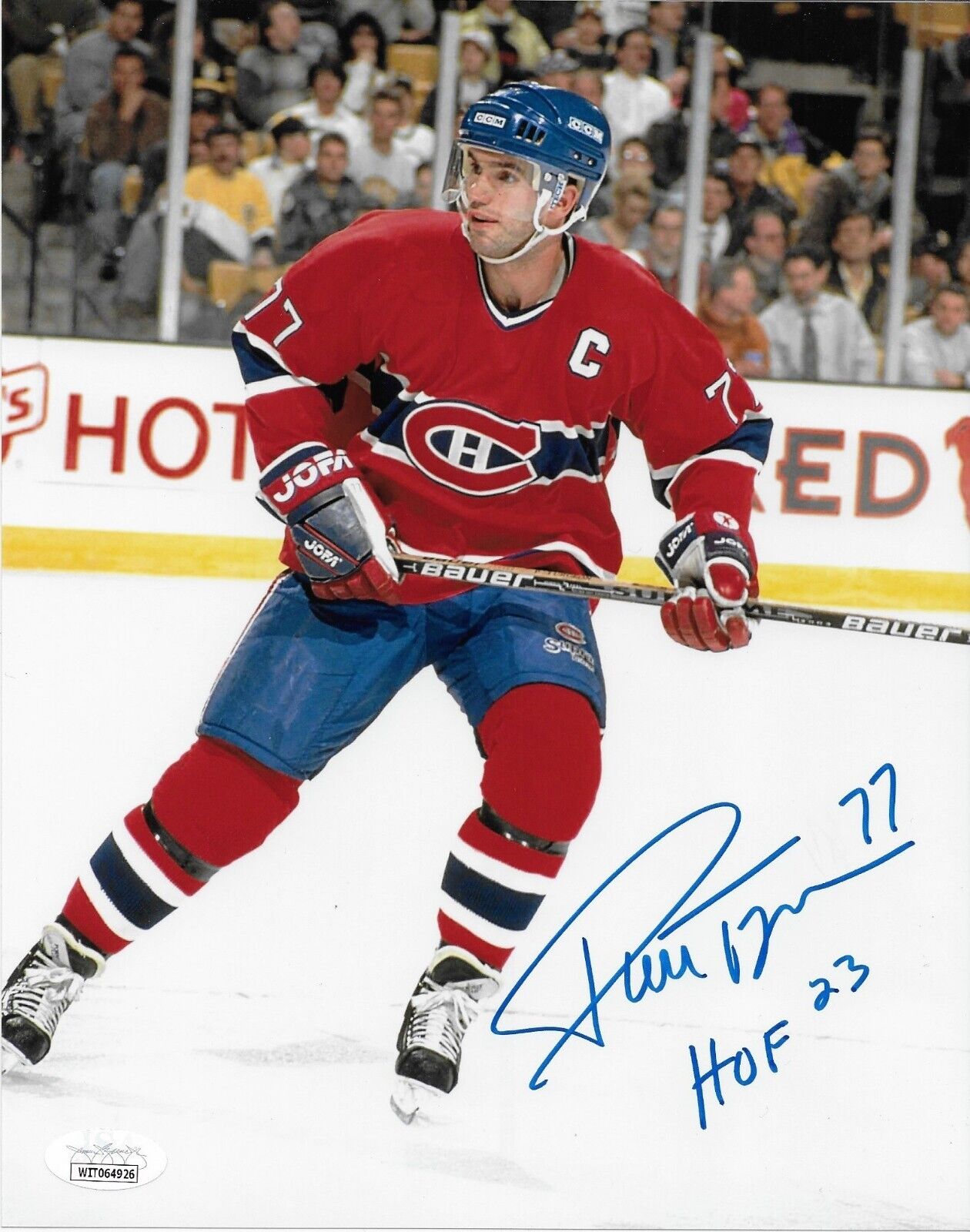 Signed Pierre Turgeon Montreal Canadiens 8x10 Photo #2 Inscribed HOF 23 with JSA
