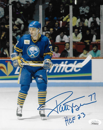 Signed Pierre Turgeon Buffalo Sabres 8x10 Photo #15 Inscribed HOF 23 with JSA