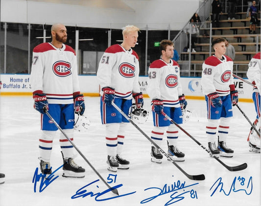 Autographié Canadiens de Montréal Struble Heineman Simoneau Mesar 8x10 Ph. Original