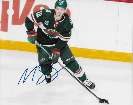 Photo 8x10 autographiée par Matt Boldy du Minnesota Wild #1 originale