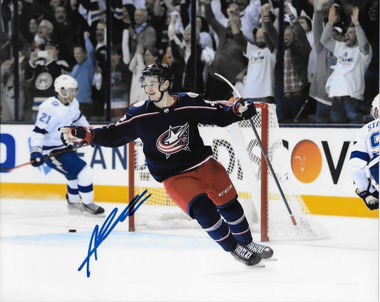 Signed Alexandre Texier Columbus Blue Jackets Signed 8x10 Photo #1 Original
