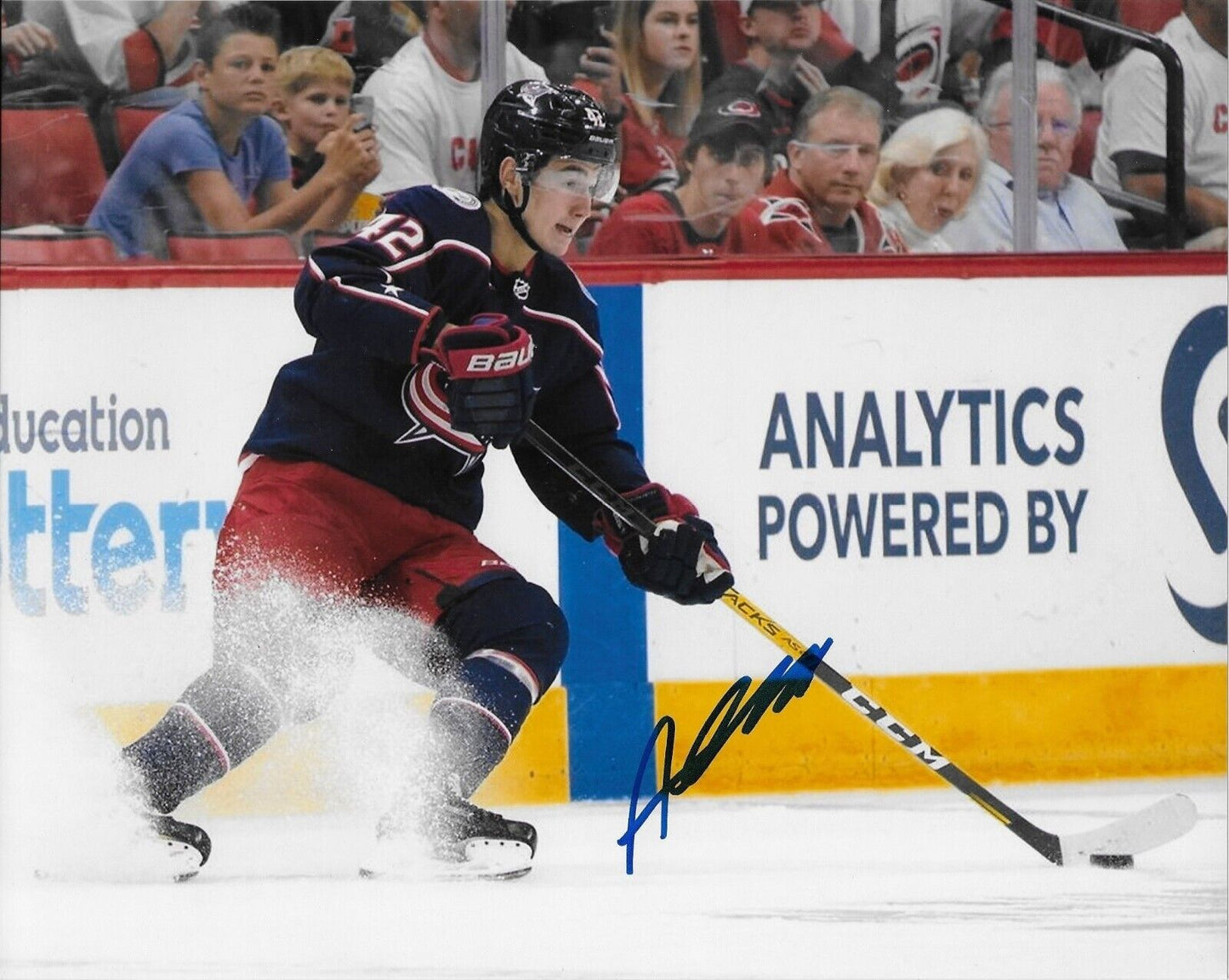Signed Alexandre Texier Columbus Blue Jackets Signed 8x10 Photo #2 Original