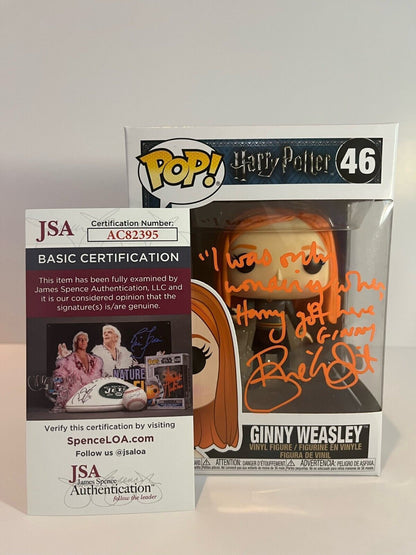 Autographed Bonnie Wright signed Harry Potter Ginny Weasley Pop Funko JSA cert