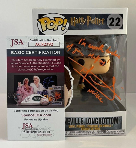 Autographed  Matthew Lewis signed Harry Potter Neville Longbottom Funko JSA