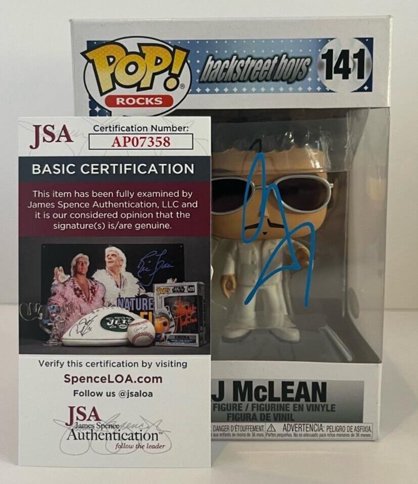 Autographed AJ Mclean signed Backstreet Boys Rock Pop Funko JSA certified