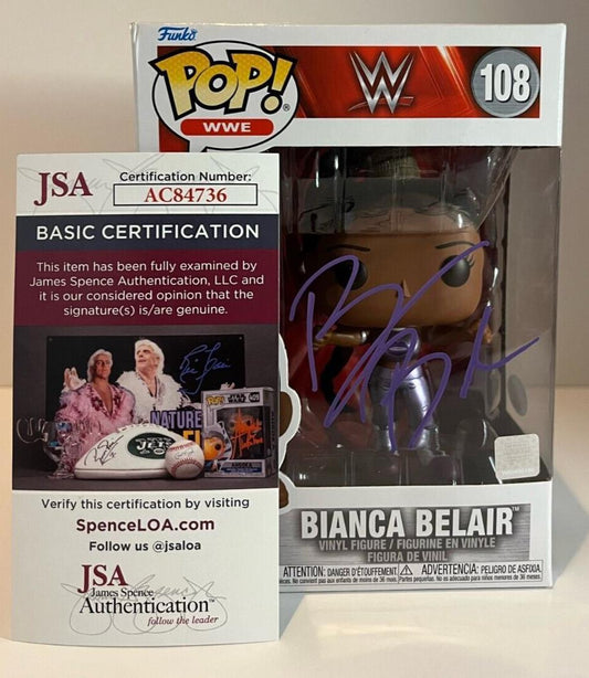 Autographed  Bianca Belair signed WWE Pop Funko JSA Wrestling 2