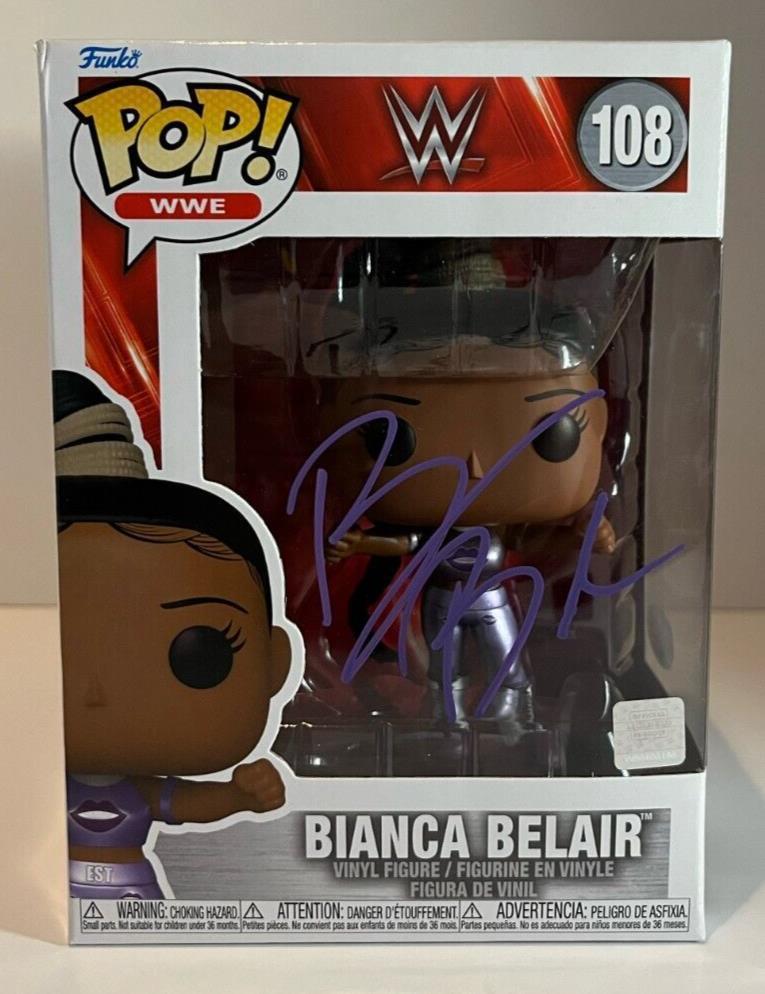 Pop Funko WWE JSA Wrestling 2 dédicacé par Bianca Belair