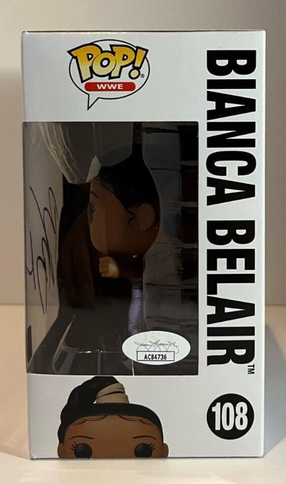 Pop Funko WWE JSA Wrestling 2 dédicacé par Bianca Belair