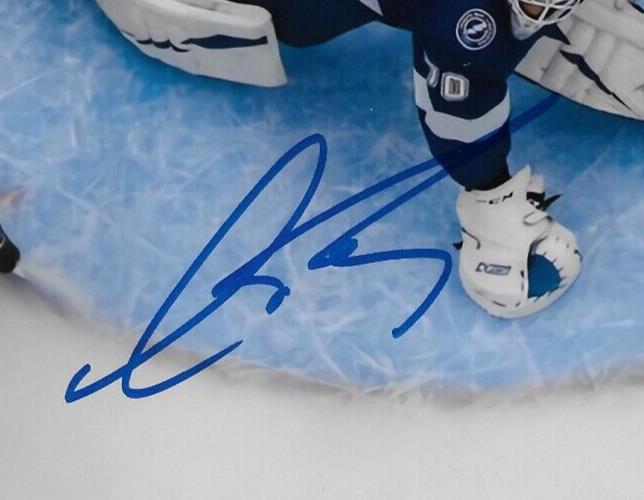 Autographed Tampa Bay Lightning Louis Domingue Signed 8x10 Photo #1 Original