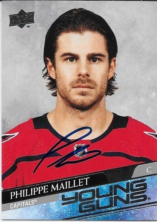 Autographed 20-21 UD Washington Capitals Philippe Young Guns  Rookie Card