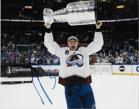 Autographed Colorado Avalanche Jack Johnson Stanley Cup 8x10 Photo #1 Original