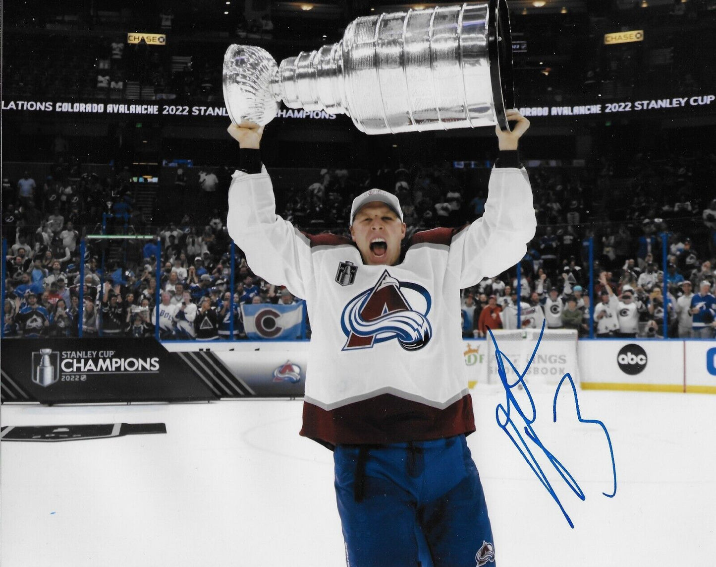 Autographed Colorado Avalanche Jack Johnson Stanley Cup 8x10 Photo #2 Original