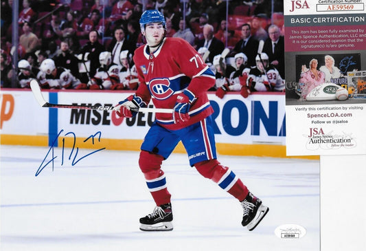 Signed Kirby Dach Montreal Canadiens 8x10 Photo #1 Original w JSA Authentication