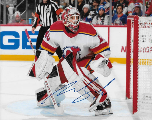 Autographed New Jersey Devils Goalie Akira Schmid Signed 8x10 Photo #3 Original