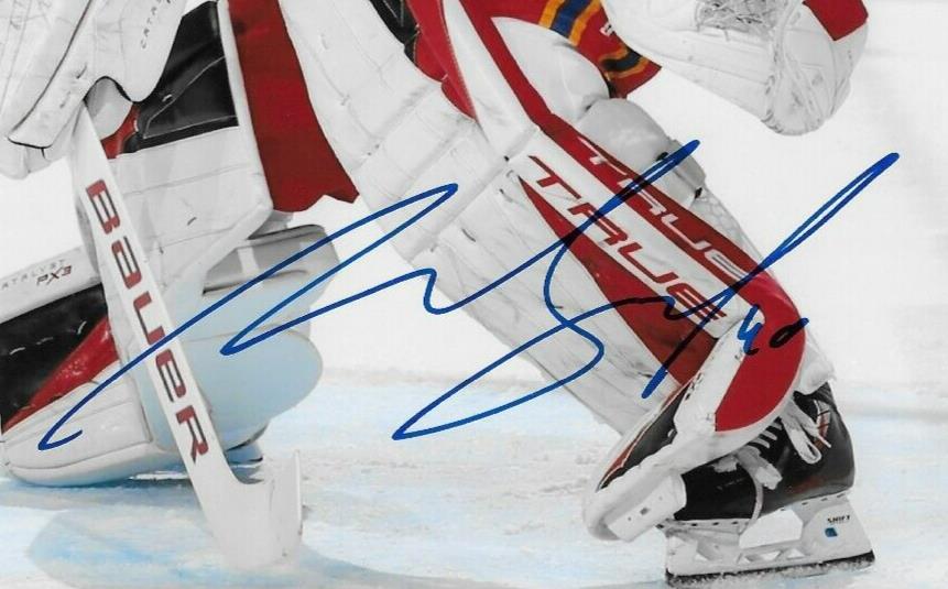Autographed New Jersey Devils Goalie Akira Schmid Signed 8x10 Photo #3 Original