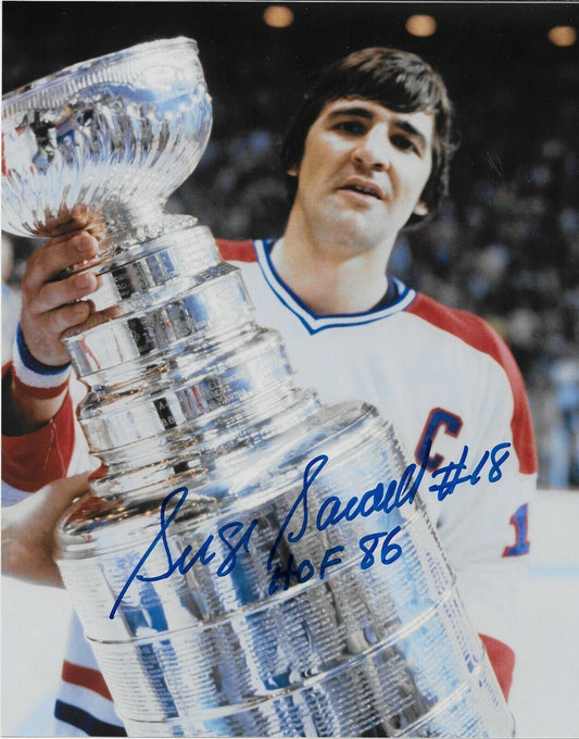Auto. Montreal Canadiens Hall of Famer Serge Savard Stanley Cup 8x10 Photo #2