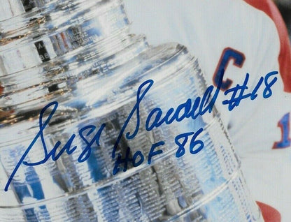 Auto. Montreal Canadiens Hall of Famer Serge Savard Stanley Cup 8x10 Photo #2