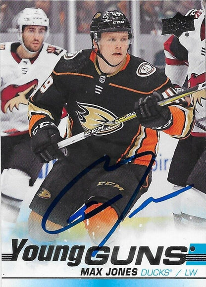 Carte de recrue Young Guns signée Max Jones des Ducks d'Anaheim 2019-20