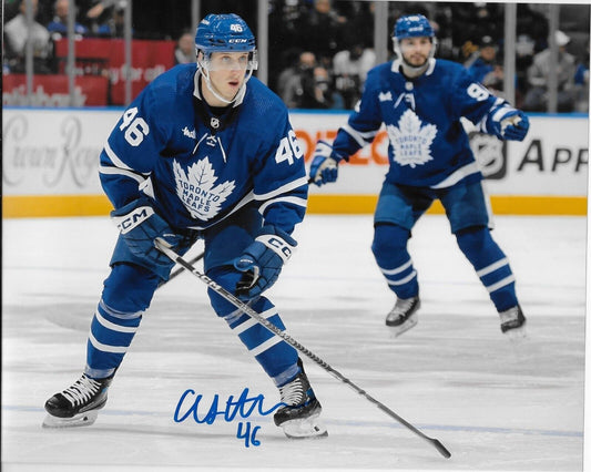 Signed Alex Steeves Toronto Maple Leafs 8x10 Photo #1 AHL Marlies Original