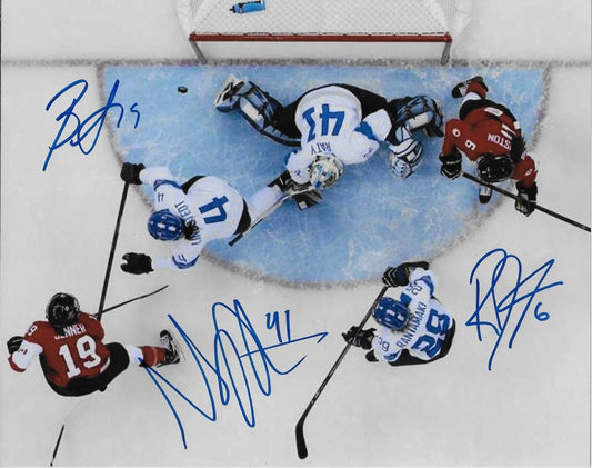 Autographed Noora Raty Brianne Jenner Rebecca Johnston Team Canada 8x10 Photo