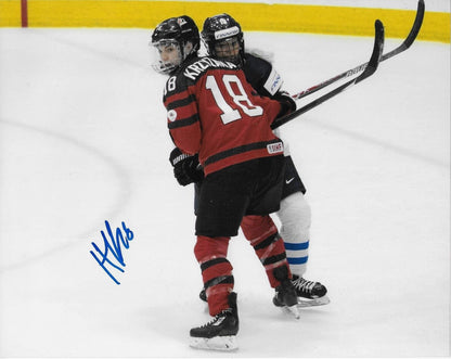 Signed Halli Krzyzaniak Team Canada Womens Hockey 8x10 Photo #2 Original
