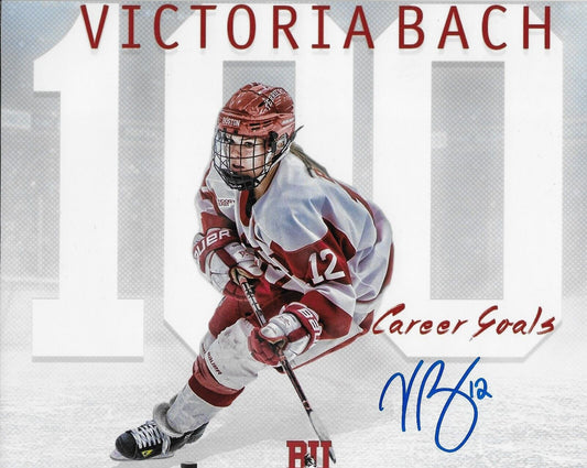 Signed Victoria Bach Team Canada Boston University Womens Hockey 8x10 Photo #5