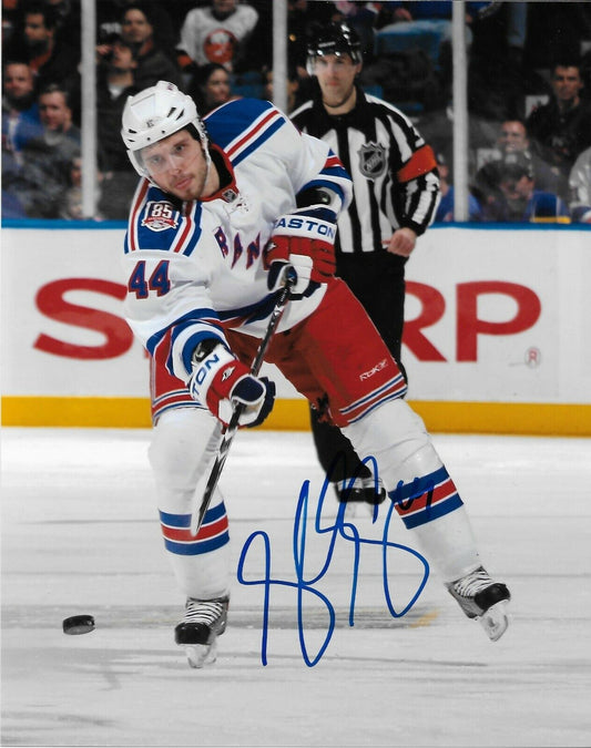 Signed Steve Eminger New York Rangers Autographed 8x10 Photo #1 Original