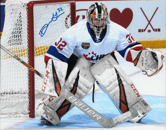 Signez l'équipe canadienne Dylan Garand Kamloops Blazers NY Rangers 8x10 Photo #6 Original