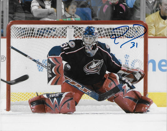 Signed Columbus Blue Jackets Goalie Pascal Leclaire 8x10 Photo #6 Original