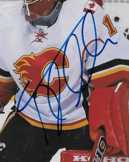 Photo autographiée 8x10 du gardien de but des Flames de Calgary, Jonas Hiller, n° 2, originale