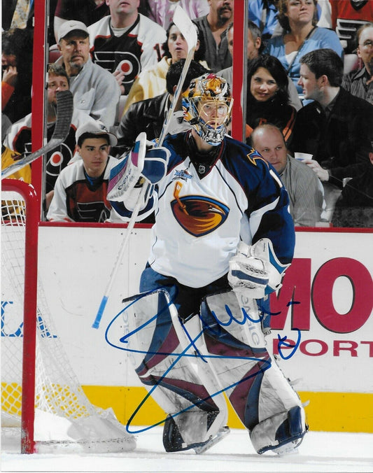 Photo autographiée 8x10 signée par Johan Hedberg des Thrashers d'Atlanta #1
