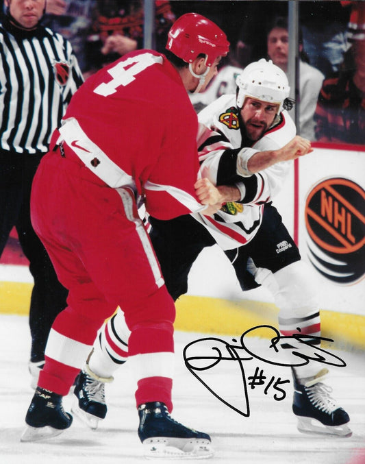 Signed Jim Cummins Chicago Blackhawks Autographed 8x10 Photo #1 Original