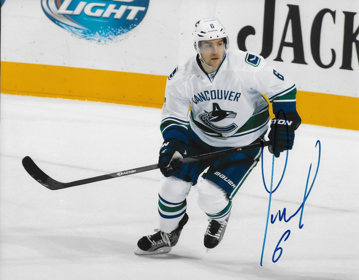Signed Yannick Weber Vancouver Canucks Autographed 8x10 Photo #2 Original