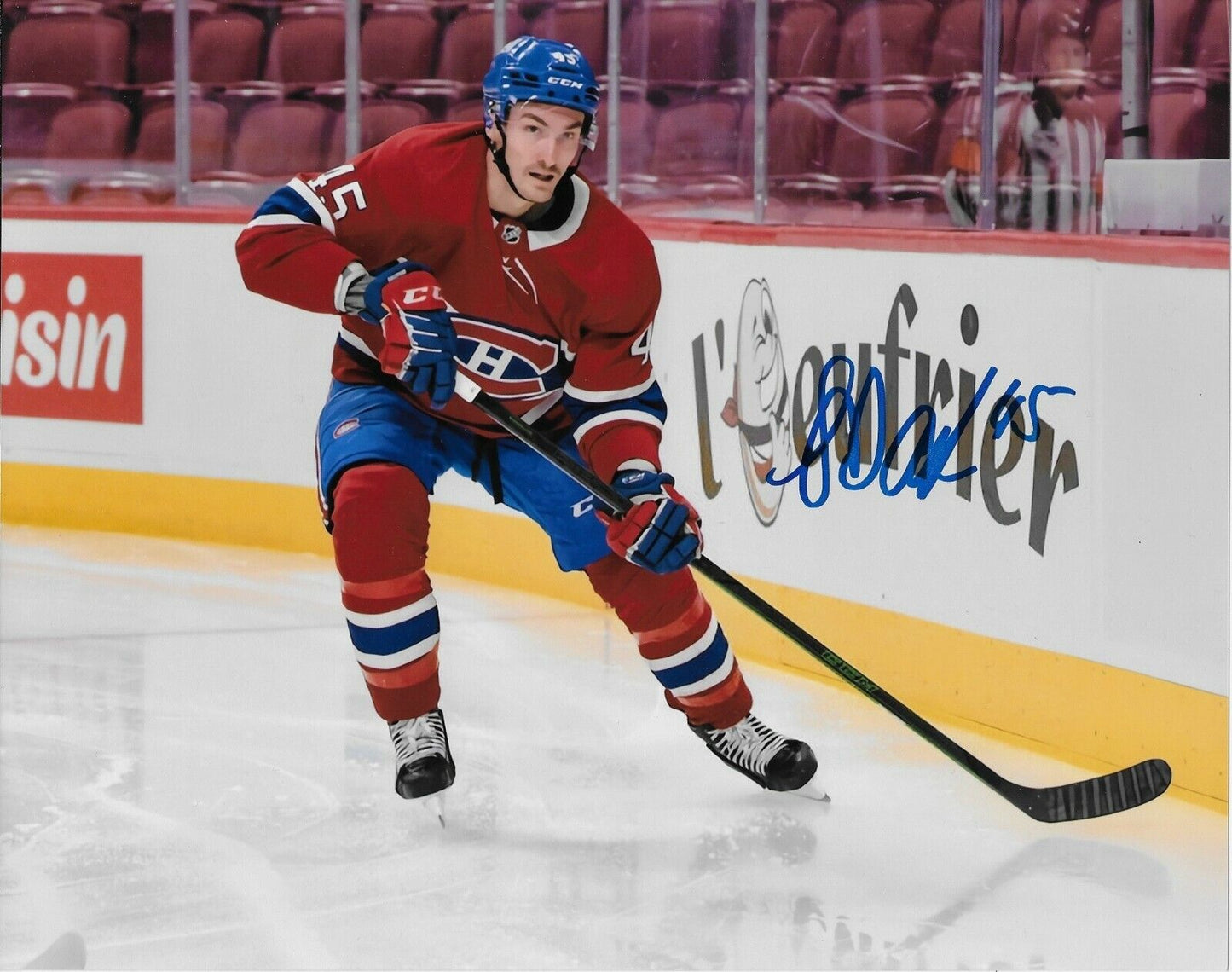 Photo autographiée 8x10 signée Laurent Dauphin Canadiens de Montréal #1 Original