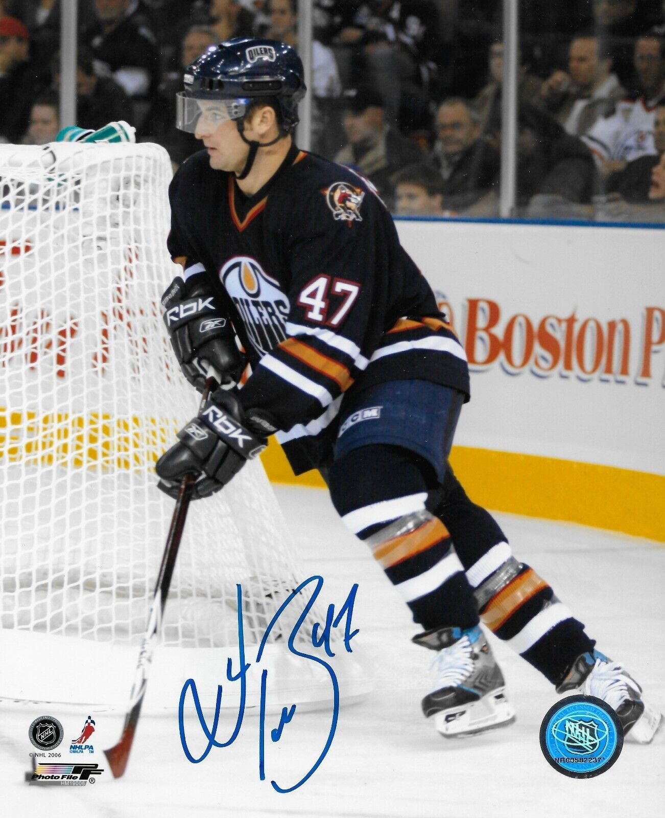 Photo autographiée 8x10 signée Marc André Bergeron des Oilers d'Edmonton #1