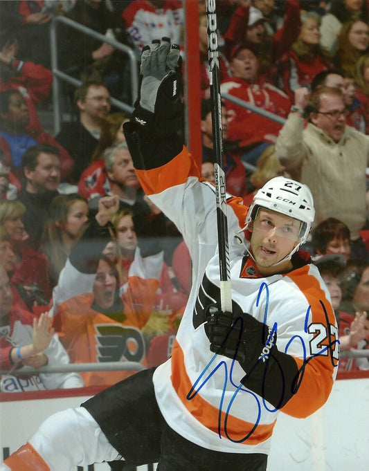 Photo 8x10 autographiée par Bruno Gervais des Flyers de Philadelphie #1 Original