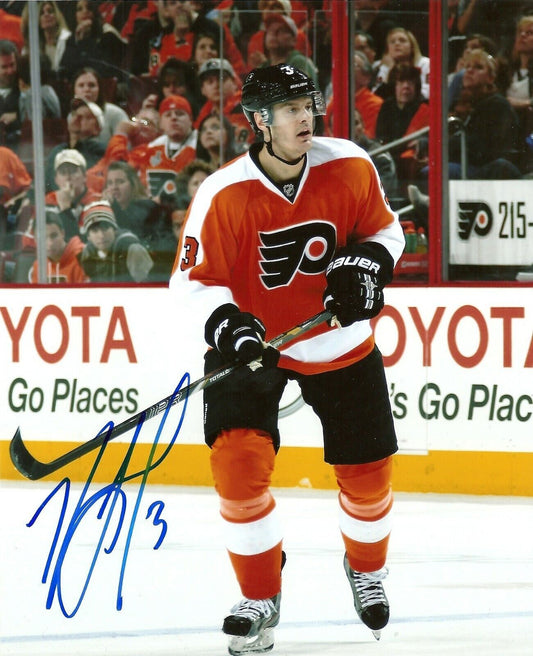 Photo 8x10 autographiée par Kurtis Foster des Flyers de Philadelphie #1 originale