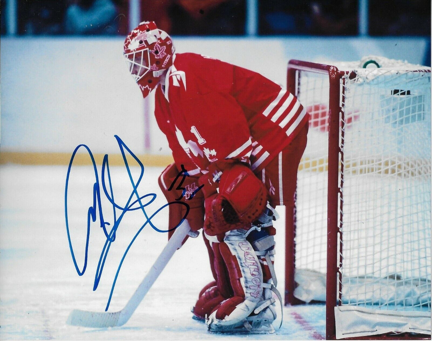 Signed Corey Hirsch Vancouver Canucks Goalie Team Canada 8x10 Photo #1 Original