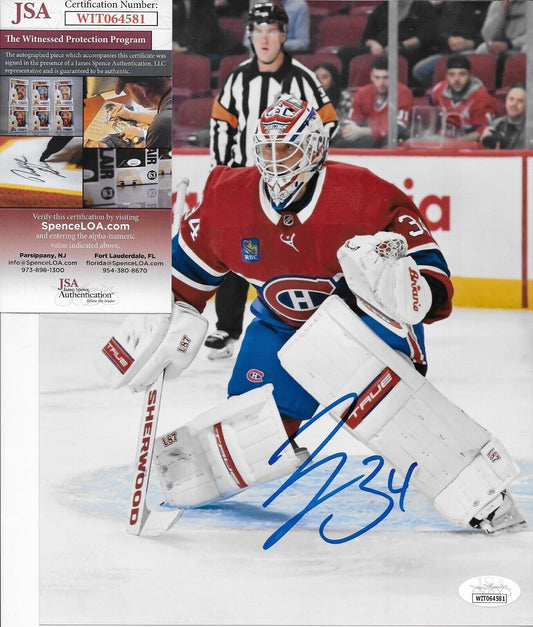 Photo 8x10 signée par Jake Allen des Canadiens de Montréal #23 Signature privée avec JSA