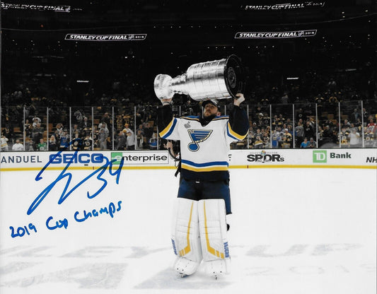 Signed Jake Allen  St. Louis Blues 8x10 Stanley Cup Photo #12  Private Signing