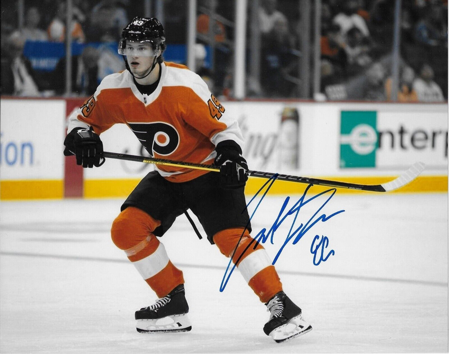 Photo autographiée 8x10 signée Joel Farabee des Flyers de Philadelphie #2
