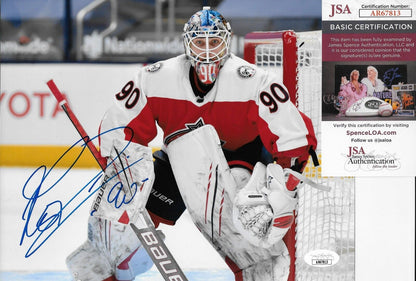 Signed Elvis Merzlikins Columbus Blue Jackets Autographed 8x10 Photo #1 with JSA